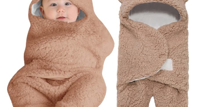 Baby Swaddle Blanket Ultra-Soft Plush Essential for Infants 0-6 Months Receiving Swaddling Wrap Brown Perfect Baby Shower Gift