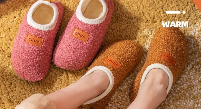 Winter Children Cashmere Slippers Kids Soft Warm Sock Floor Shoes Boys Rubber Soles Non-slip Cotton Slippers Indoor Home Shoes