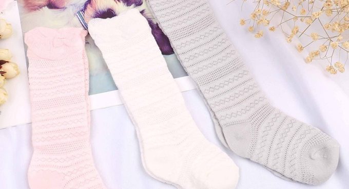 Non-slip Long Socks Kids Knee High Socks New 0-6Years Cute Baby Boys Girls Cotton Mesh Breathable Soft Socks Newborn Infant