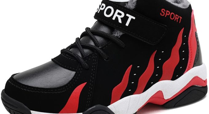 Thick Sole Winter Warm High Top Kids Sneakers Boys Basketball Shoes Children Sport Shoes Child Boy Outdoor Basket Trainers Shoes