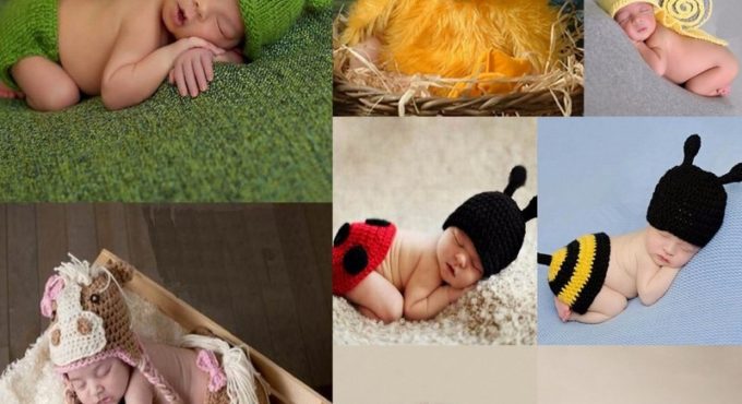 24 Model Optional Crochet Knitted Newborn Photography Props Photo Accessories Baby Costume Boys Girls Photographie Clothes