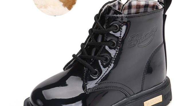 VIP 2020 Kids Leather Boots Boys Girls Shoes Autumn Children Boots Toddler Girls Boots Warm Winter Boots Kids Shoes Size 21- 37