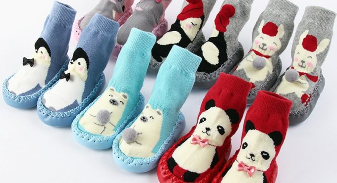 Toddler Indoor Sock Shoes Newborn Baby Socks Winter Thick Terry Cotton Baby Girl Sock with Rubber Soles Infant Animal Funny Sock