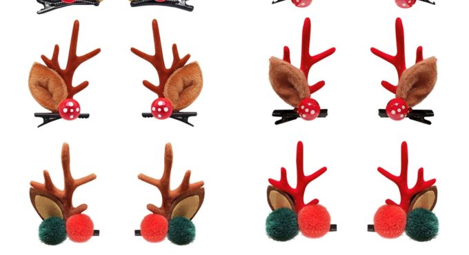 Christmas New Cute Antler Hair Clips Festival Style Red Antler Headband Moose Mushroom Forest Nut Hair Accessories Hairpins