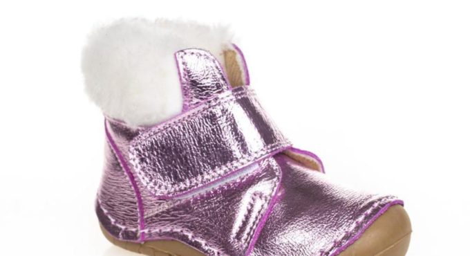 MyWondry Genuine Leather Furry Bright Lilac Baby Girl First Step Boots