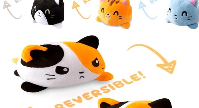 Reversible Flip Cat Plush Stuffed Toy Soft Animal Home Accessories Cute Animal Doll Children Gifts Baby Companion Plush Toy