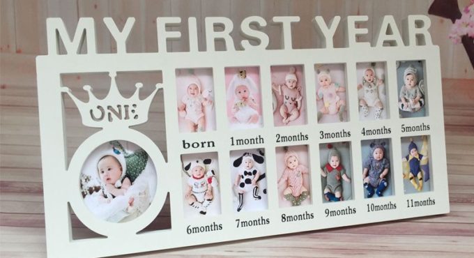 Baby Souvenirs Photo Frame Ornaments Milestone Kids Growth Record Photography 0-12 Months Newborn Photography Props Furniture