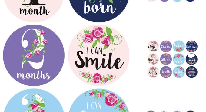 2020 New 12PCS Month Sticker Baby Photography Milestone Memorial Monthly Newborn Kids Commemorative Card Number Photo Props