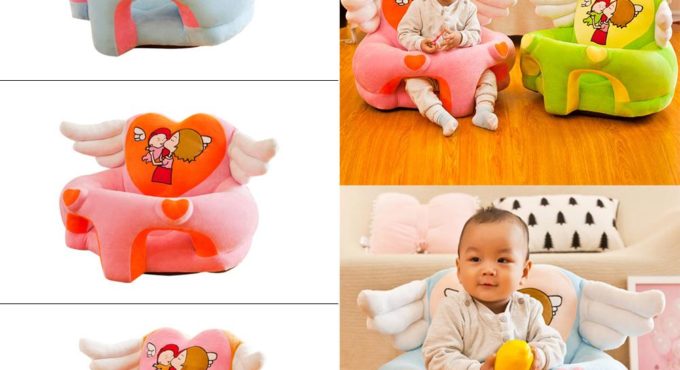 Soft Child Baby Seats Plush Comfortable Crystal Velvet Baby Cartoon Chair Learning Sit Sofa Support Seat Cover Toys 0-3T