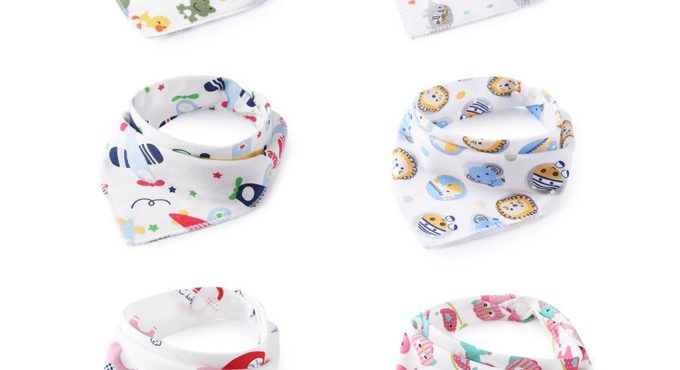 1pc Cute Baby Bibs Triangle Towel Cotton Cartoon Newborn Saliva Absorbent Cloth Anti-dirty Water absorption Bib Baby