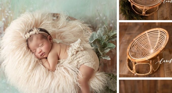 Newborn Photography Props Basket Handmade Vintage Bamboo Chair Baby Boy Photography Props Newborn Photo Posing Props Infantil