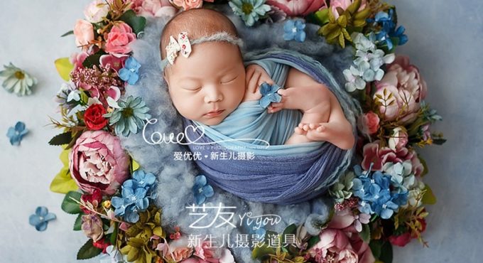 Newborn Photography Props 50cm Artificial Flower Wreath Baby Photo Shoot Props Fotografia Acessorio Christmas Wedding Decoration