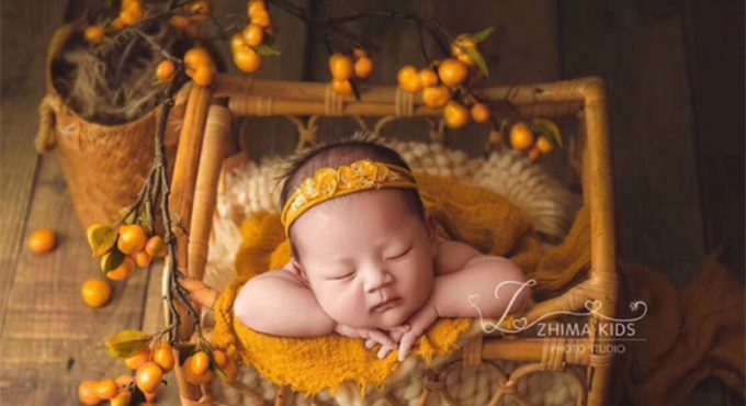 Newborn Photography Props Boy Vintage Woven Rattan Basket Baby Photo Shoot Furniture Posing Chair Photo Bebe Accessoire Bed