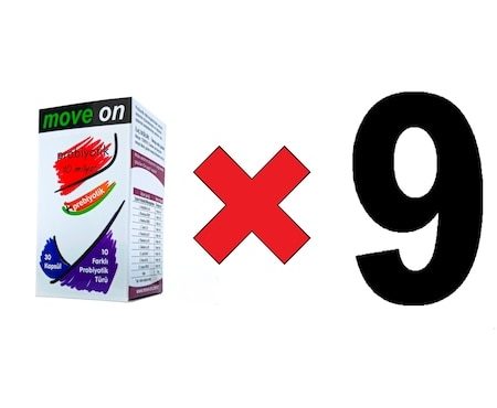 9 PCS Move On Probiotics 10 Billion + Prebiotic 30 Capsules Expiration Date: 2024