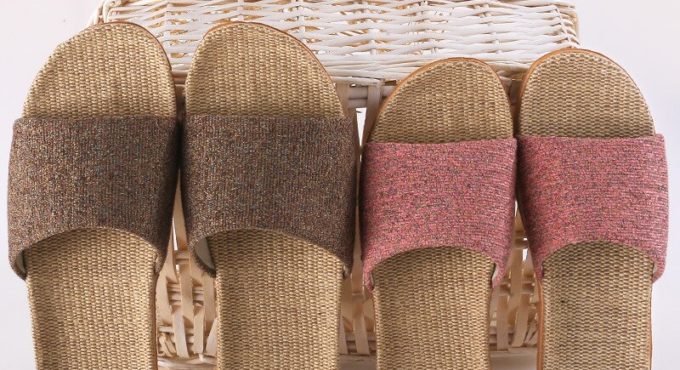 Home lovers indoor slippers wooden floor cotton linen linen slippers home antiskid men and women thick soles breathable non-slip