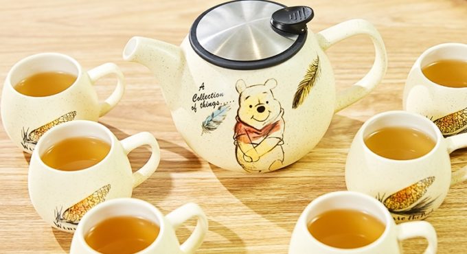 7 Pcs Disney Genuine Winnie the Pooh Teapot Cup Combination Creative Cartoon Kung Fu Tea Set Fashion Gift With Box