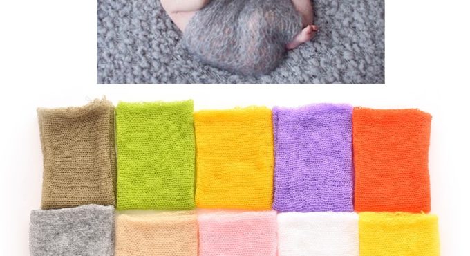 9Color Newborn Photography Props Baby Wraps Photo Shooting Accessories Photography Studio Indoor Background Mohair ElasticFabric