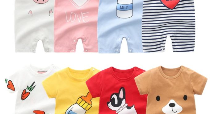 Newborn Baby Clothes Summer 2020 Baby Boys & Girls romper Short Sleeve Home Wear Cotton O-neck Cartoon pajamas Infant Costume