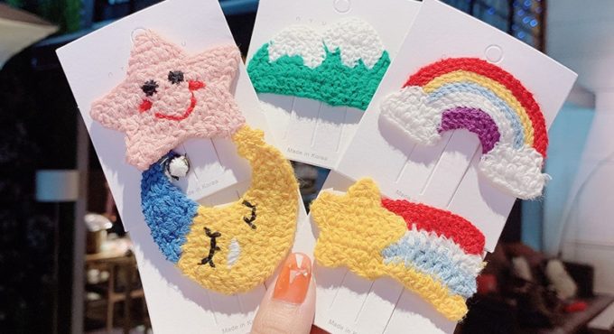 Korean Cartoon Wool Hair Pins For Girls Handmade Hair Accessories Baby Clip Kids Hair Styling Tools Ins Barrettes Headddress