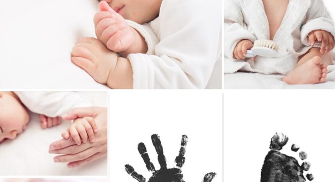 Baby Handprint Footprint Disposable Ink Rectangle Souvenir Gift Anti-Infection Imprint Kit Casting Infant Clay Toy