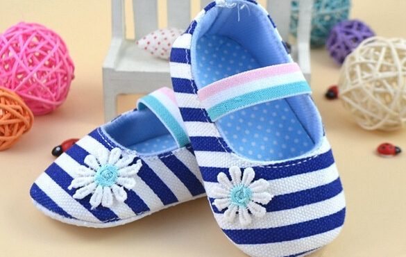 1Pcs HOT Pop Baby Princess New Stripe Fashion Soft Sole Shoes Canvas Toddler Floral Infant Shoes