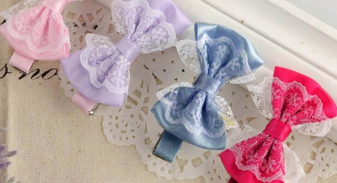 Cute Lace Bowknot Hair Clips Baby Girl Hairpin Child Hair Accessories Baby Girl Hairpin Child Hair Bow Ribbon Headdress