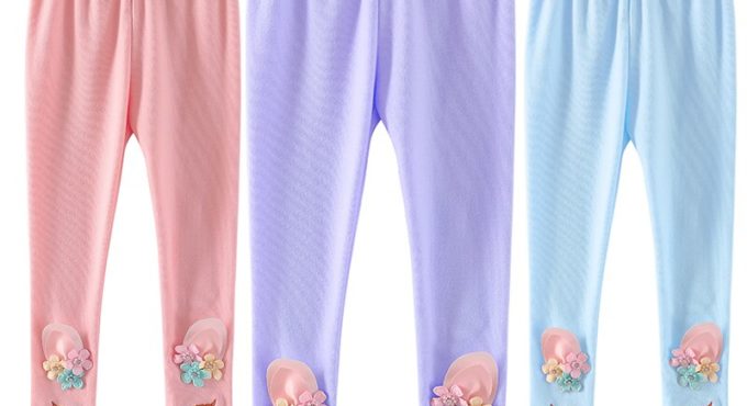 Girls Leggings Unicorn Pants 100% Cotton Girls's Trousers Birthday party Casual Print Cartoon Pattern Children Printing Leggings