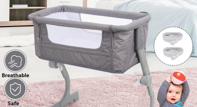 Baby Crib Cradle Newborn Movable Portable Nest Crib Baby Travel Bed Game Stitching Sleeping Bed Heights Adjustable With Wheels