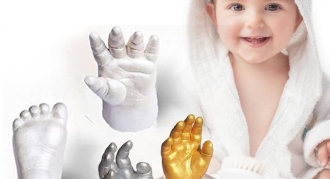 1/3/5 Items Baby Handprint Footprint Kit 3D Plaster Casting Keepsake Newborn Baby Handprint Footprint Inkless Non-Toxic Touch