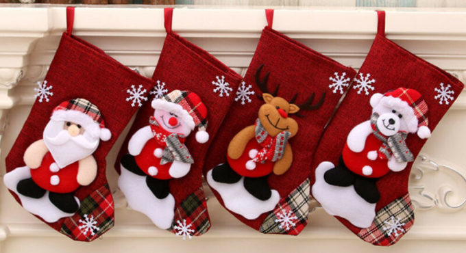 Pudcoco Large Stockings Santa Elk Fabric Gift Socks Christmas Lovely Bag For Children Fireplace Tree Christmas Decoration #2