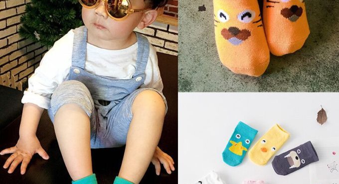 New Cartoon Kids Cotton Socks Baby No-skid Floor Socks Children Breathable Sweat Anti Slip Socks For All Seasons