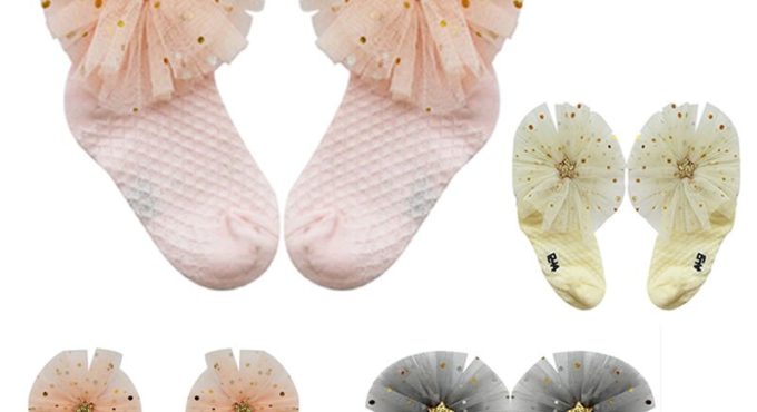 Baby Socks Princess Flower Mesh Cotton Lady Anti-mosquito Thin Socks Summer Mesh Socks Kids Girls Big Bow Solid Color Cartoon