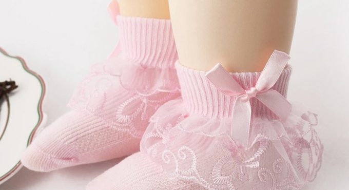 Free Shipping Baby Girl Cute Socks Cotton Lace Ruffled Bow Princess Party Toddler Children Socks Kids Accessories