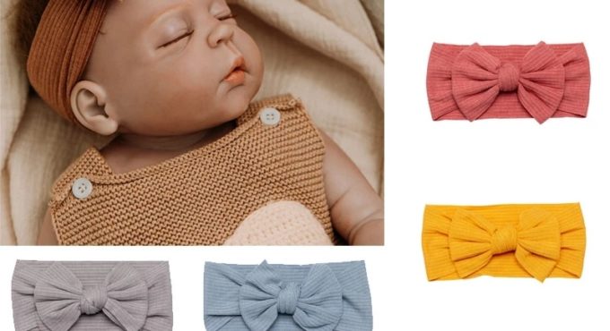 Baby Cotton Bowknot Headband Solid Girls Kids Twist Knot HairBand Baby Girl Headbands Hair Accessories Christmas Day Gifts