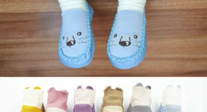 Baby Socks Newborn Autumn Winter Children Floor Socks Shoes Anti Slip Soft Sole Patchwork Cartoon Sock New 0-24M