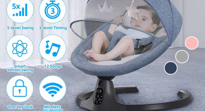 Newborn Gift Baby Rocking Chair Multifunctional Music Electric Swing Baby Comfort Chair Baby Cradle Suitable for 0-3 Years Old