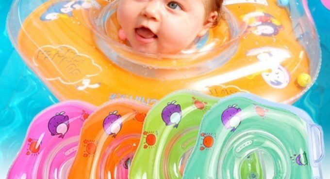 Swimming Baby Accessories Neck Ring Tube Safety Infant Float Circle for Bathing Inflatable Water Floating Accessories