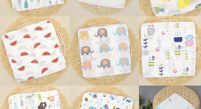 Baby Cartoon Towels Boy Girl Handkerchief Swimming Feeding Face Washcloth Wipe Cloth