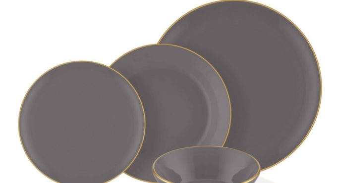 Gray Basic 24 Piece Dinnerware Set