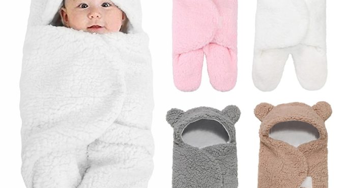 Baby Sleeping Bag Ultra-Soft Fluffy Fleece Newborn Receiving Blanket Infant Boys Girls ClothesSleeping Nursery Wrap Swaddle