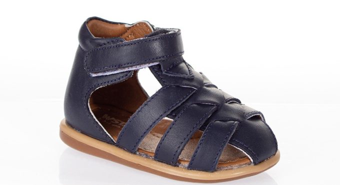 MyWondry Summer Navy Blue Genuine Leather Baby Boy Sandals First Step Shoes