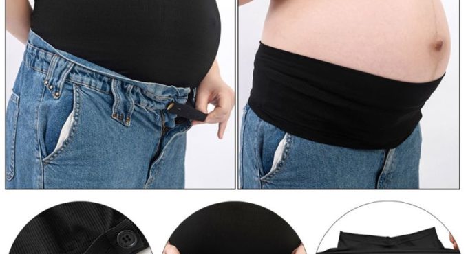 1 Pcs Women Adjustable Elastic Maternity Pregnancy Waistband Belt Waist Extender Clothing Pants For Pregnant Sewing Accessories