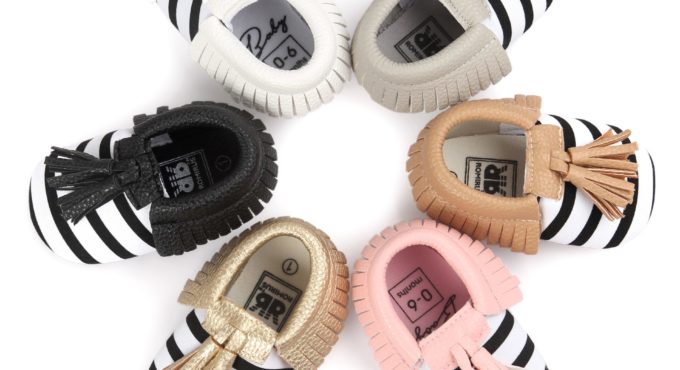 Baby First Steps Shoes Stripped With Tassel Kids Clothing Newborn Infant Girls Moccasions Bowknot Walking Shoes 2021 Spring