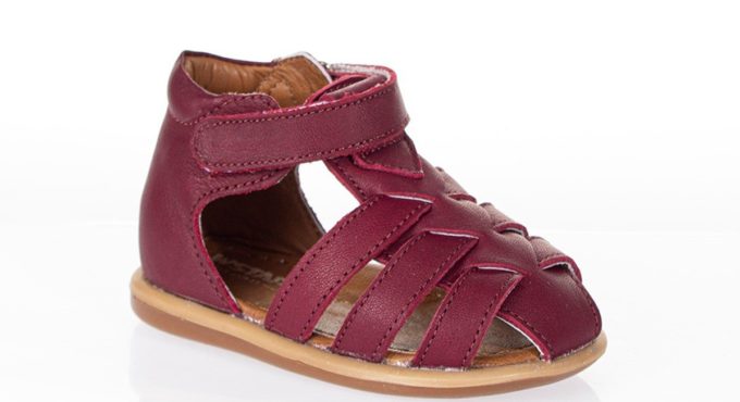 MyWondry Summer Burgundy Genuine Leather Baby Girl Sandals First Step Shoes