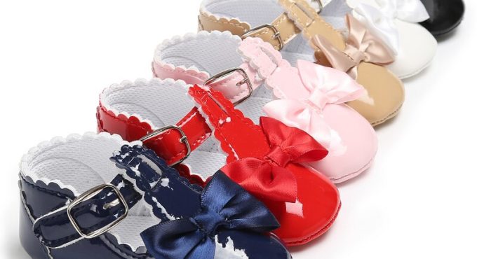 2021 New Baby Girl Toddler Shoes Fashion Simple Solid Color Bow Decoration Non-slip Soft Comfortable Toddler Shoes