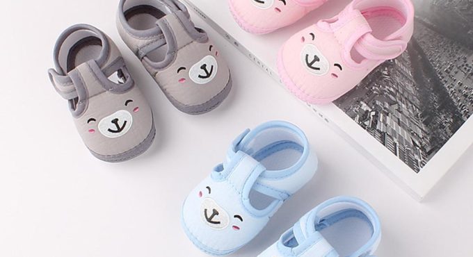 Girl Boy Cartoon Bear Breathable Anti Slip Baby Toddler Prewalker Flat Shoes