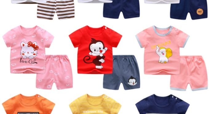 Pajamas Boy Girl Clothes Baby Cotton Short Sleeve T Shirt Short Pyjamas Pijamas Set Cartoon Clothing Baby Pyjamas Set