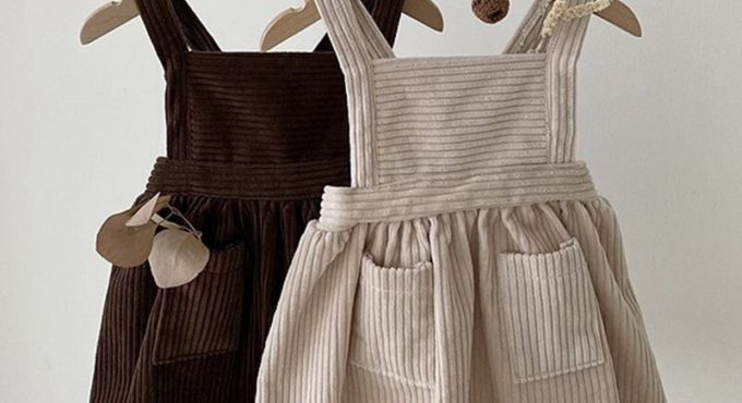 2021 Baby Spring Corduroy Strap Dress