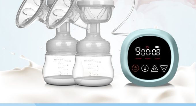 2021 NEW Bilateral Electric Breast Pump Suction Large Automatic Massage Postpartum Milk Maker LCD Touch Screen Control BPA Free