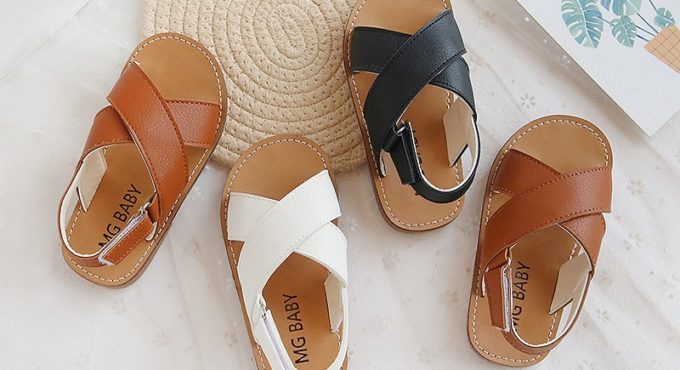 2021 New Hot Children's Sandals Non-slip Open Toe Sandals Child Classic Cross Roman Sandals Baby Girls Boys Beach Sandals